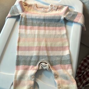 Baby Gap sweater and flower onesie